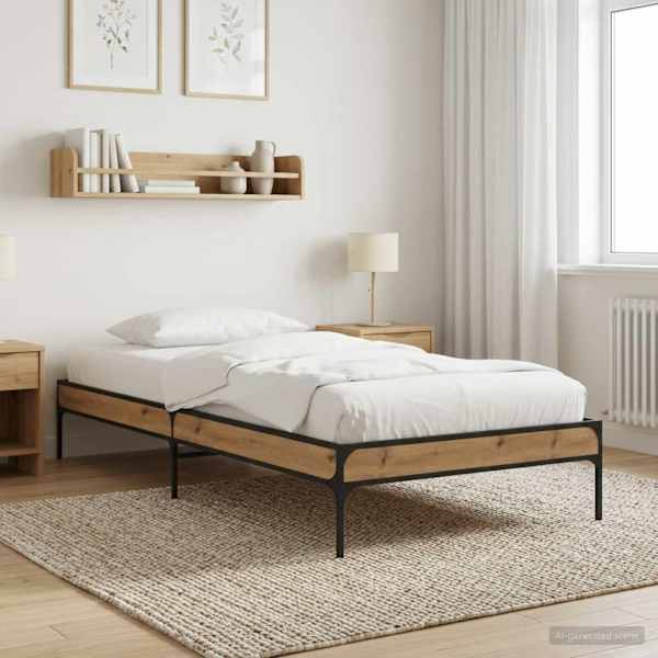 Voodiraam, artisan tamm, 80 × 200 cm, tehispuit — mudel 8009135