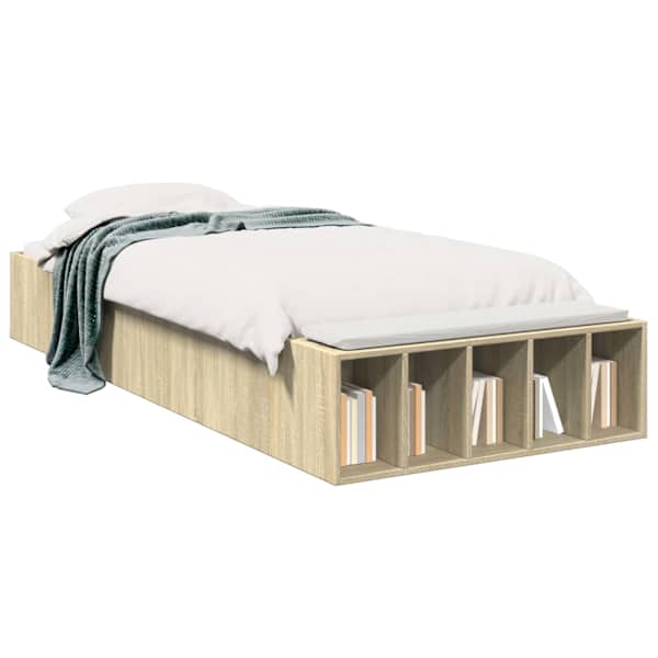 Panipaigaga voodiraam, sonoma tamm, 80 × 200 cm, tehispuit — mudel 3429558