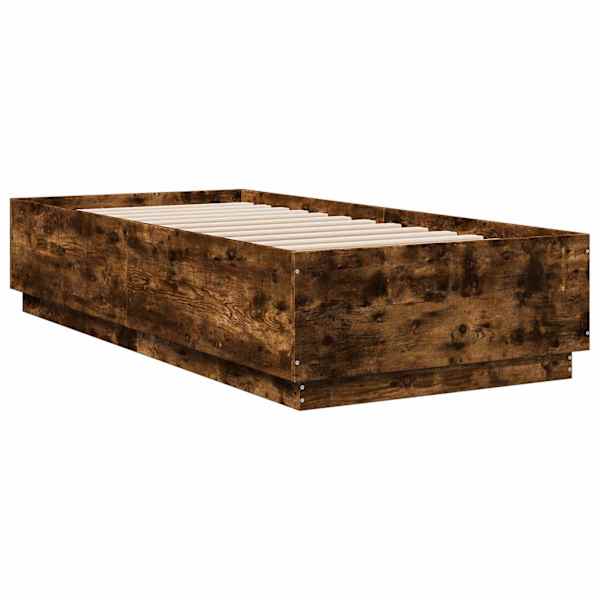 Voodiraam, suitsutatud tamm, 80 × 200 cm, tehispuit — mudel 3429655