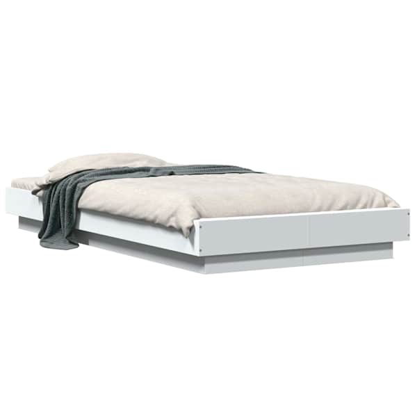 Voodiraam, valge, 80 × 210 cm, tehispuit — mudel 3429699