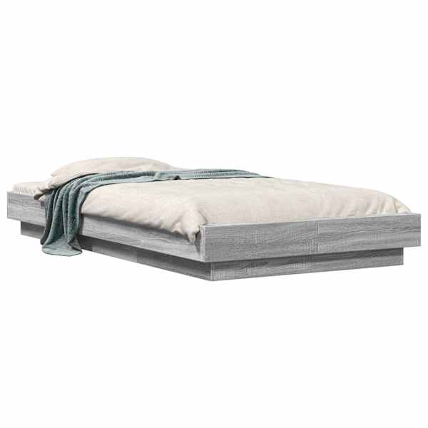 Voodiraam, hall sonoma, 80 × 210 cm, tehispuit — mudel 3429703