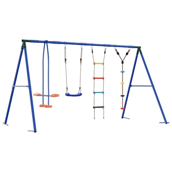 Kiigekomplekt, mitmevärviline, 330 × 185 × 185 cm, teras ja PE – mudel 3429834