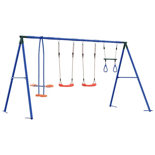 Kiigekomplekt, mitmevärviline, 330 × 185 × 185 cm, teras ja PE – mudel 3429836