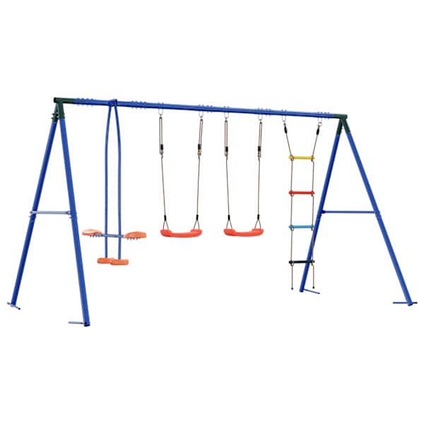 Kiigekomplekt, mitmevärviline, 330 × 185 × 185 cm, teras ja PE – mudel 3429837