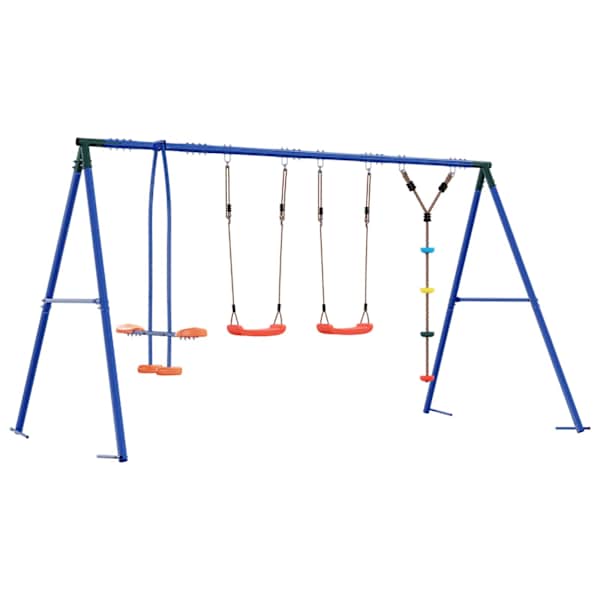 Kiigekomplekt, mitmevärviline, 330 × 185 × 185 cm, teras ja PE – mudel 3429838