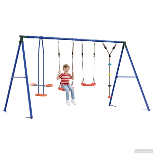Kiigekomplekt, mitmevärviline, 330 × 185 × 185 cm, teras ja PE – mudel 3429838