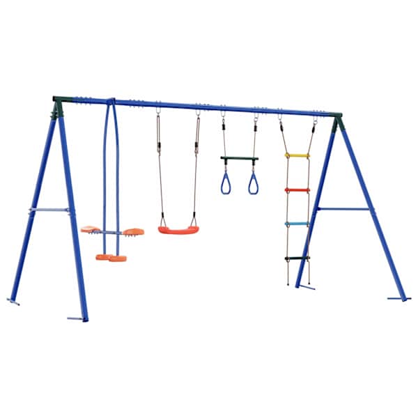 Kiigekomplekt, mitmevärviline, 330 × 185 × 185 cm, teras ja PE – mudel 3429839