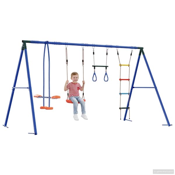 Kiigekomplekt, mitmevärviline, 330 × 185 × 185 cm, teras ja PE – mudel 3429839