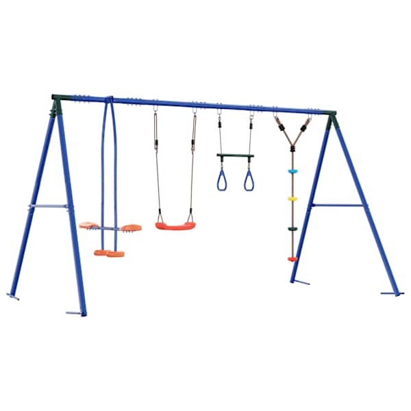 Kiigekomplekt, mitmevärviline, 330 × 185 × 185 cm, teras ja PE – mudel 3429840