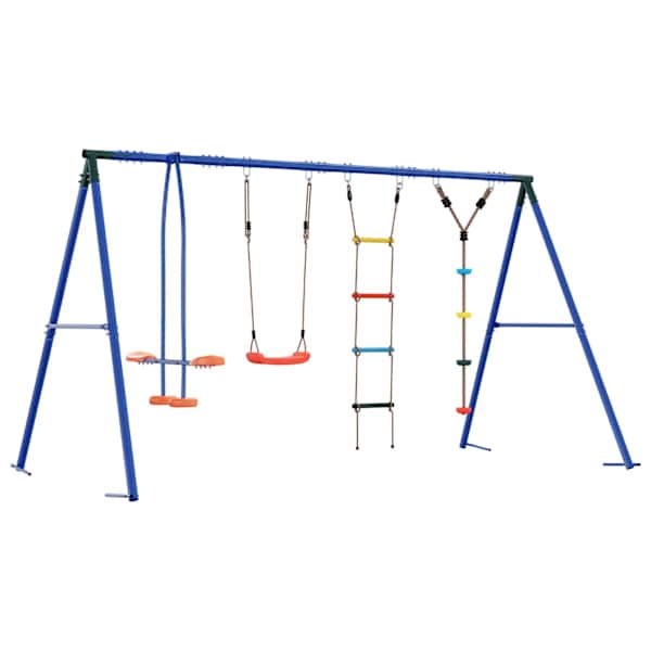 Kiigekomplekt, mitmevärviline, 330 × 185 × 185 cm, teras ja PE – mudel 3429841
