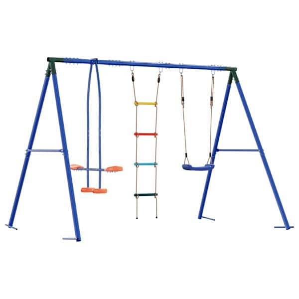 Kiigekomplekt, mitmevärviline, 263 × 185 × 185 cm, teras ja PE – mudel 3429822