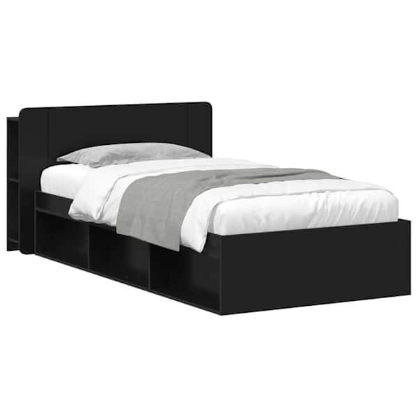 Panipaigaga voodiraam peatsiga, must, 75 × 190 cm, tehispuit — mudel 3433313