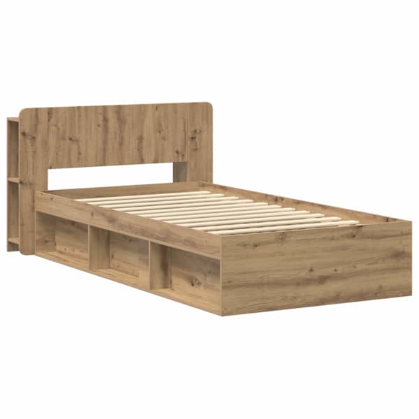 Panipaigaga voodiraam peatsiga, artisan tamm, 90 × 200 cm, tehispuit — mudel 3433343