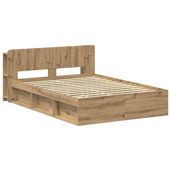 Panipaigaga voodiraam peatsiga, artisan tamm, 140 × 190 cm, tehispuit — mudel 3433375