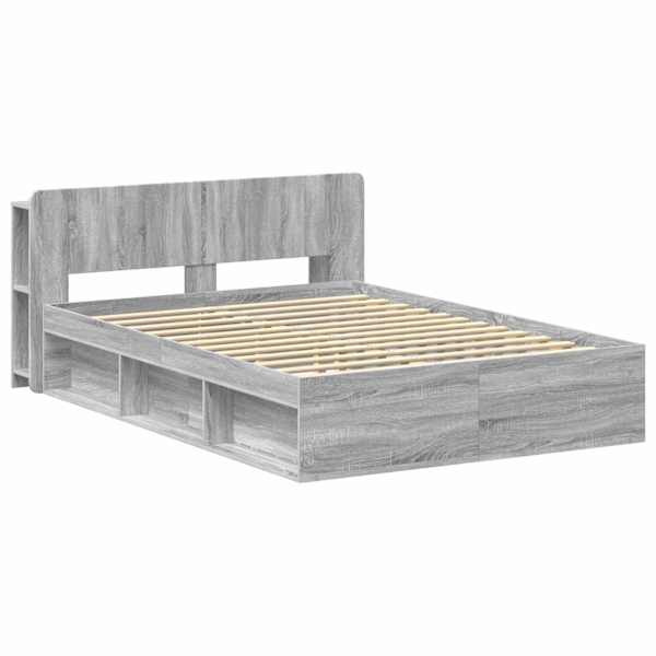 Panipaigaga voodiraam peatsiga, hall sonoma, 160 × 200 cm, tehispuit — mudel 3433402