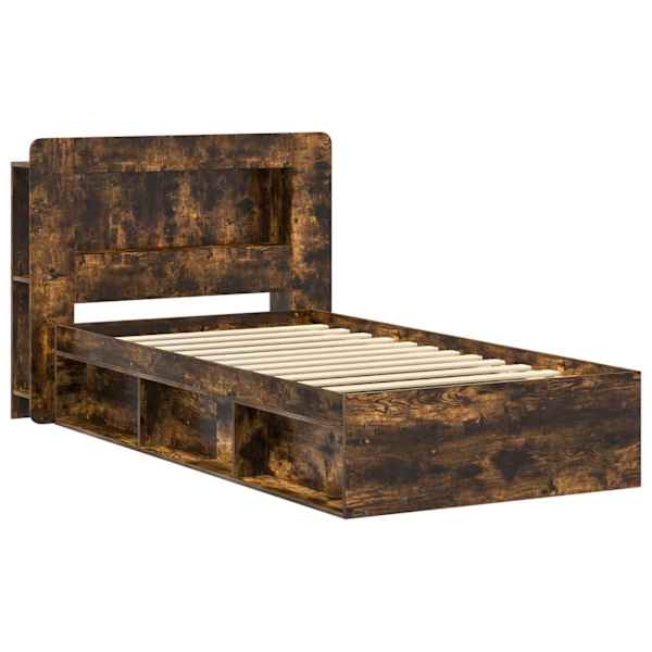 Panipaigaga voodiraam peatsiga, suitsutatud tamm, 75 × 190 cm, tehispuit — mudel 3433428