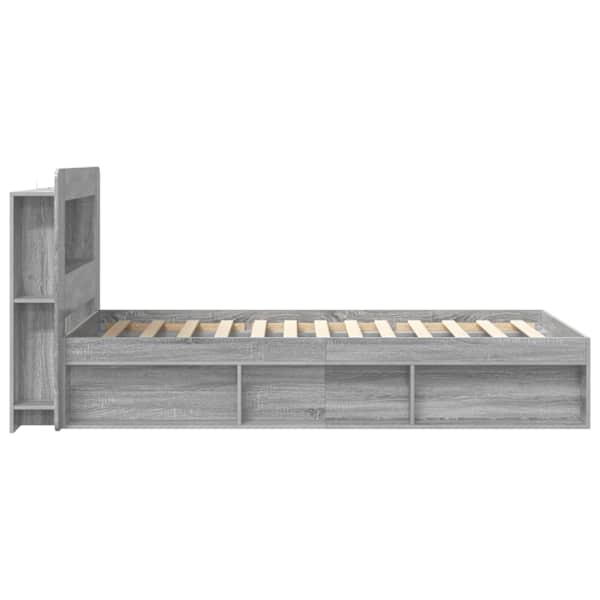 Panipaigaga voodiraam peatsiga, hall sonoma, 80 × 200 cm, tehispuit — mudel 3433433