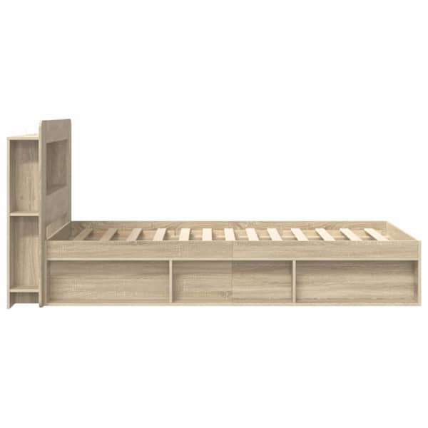 Panipaigaga voodiraam peatsiga, sonoma tamm, 80 × 200 cm, tehispuit — mudel 3433436