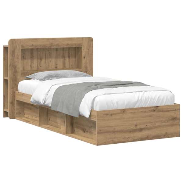 Panipaigaga voodiraam peatsiga, artisan tamm, 90 × 190 cm, tehispuit — mudel 3433438