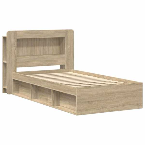 Panipaigaga voodiraam peatsiga, sonoma tamm, 90 × 190 cm, tehispuit — mudel 3433444
