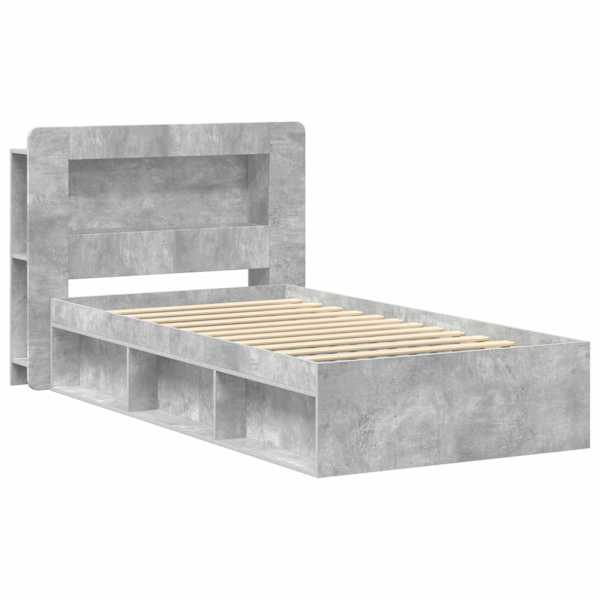 Panipaigaga voodiraam peatsiga, betoonhall, 100 × 200 cm, tehispuit — mudel 3433448