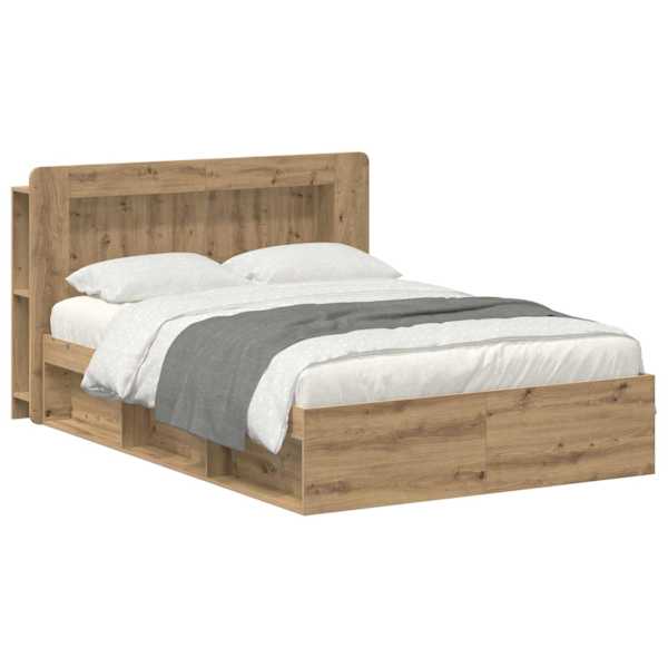 Panipaigaga voodiraam peatsiga, artisan tamm, 140 × 190 cm, tehispuit — mudel 3433486