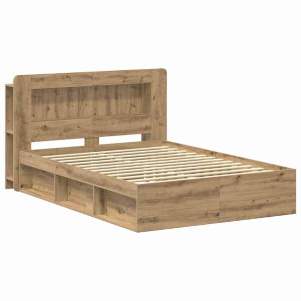 Panipaigaga voodiraam peatsiga, artisan tamm, 140 × 190 cm, tehispuit — mudel 3433486