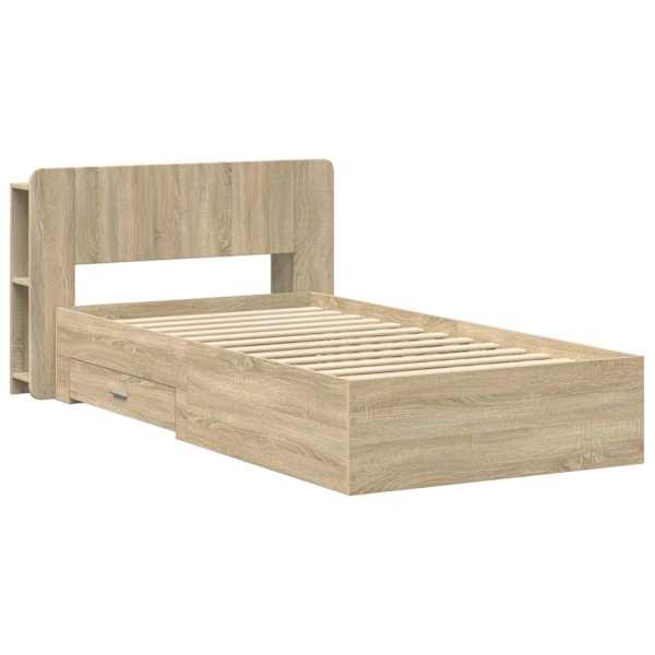 Panipaigaga voodiraam peatsiga, sonoma tamm, 100 × 200 cm, tehispuit — mudel 3433723
