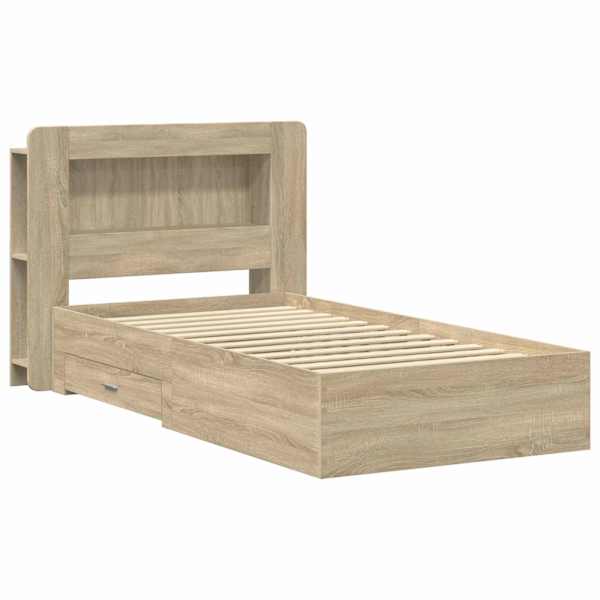 Panipaigaga voodiraam peatsiga, sonoma tamm, 90 × 190 cm, tehispuit — mudel 3433820