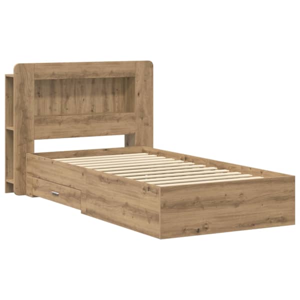 Panipaigaga voodiraam peatsiga, artisan tamm, 90 × 200 cm, tehispuit — mudel 3433830