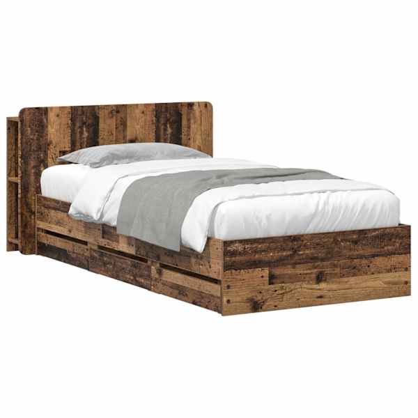 Panipaigaga voodiraam peatsiga, vana puit, 80 × 200 cm — mudel 3433915