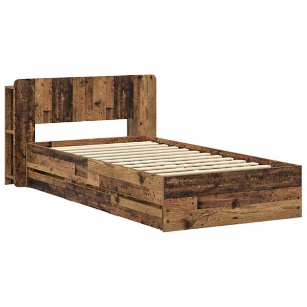 Panipaigaga voodiraam peatsiga, vana puit, 80 × 200 cm — mudel 3433915