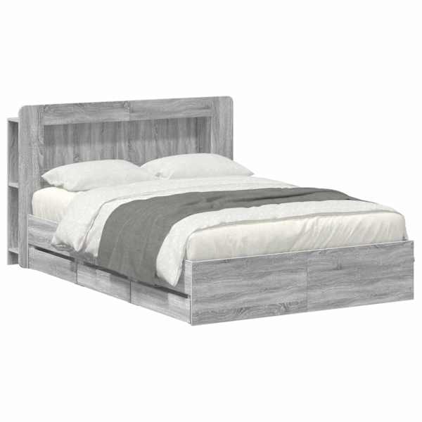 Panipaigaga voodiraam peatsiga, hall sonoma, 140 × 200 cm — mudel 3434048
