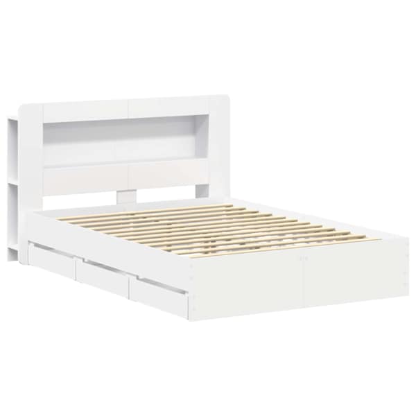 Panipaigaga voodiraam peatsiga, valge, 150 × 200 cm — mudel 3434057