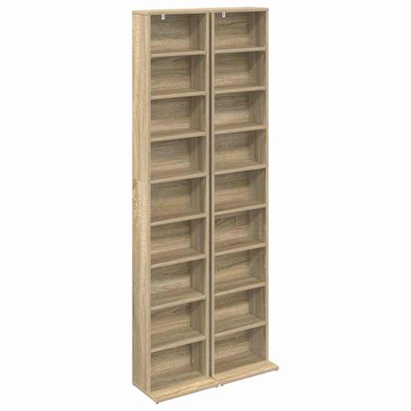 CD kapp 2 tk Sonoma tamm 33 × 23,5 × 175 cm Tehispuit