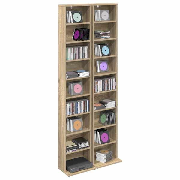 CD kapp 2 tk Sonoma tamm 33 × 23,5 × 175 cm Tehispuit