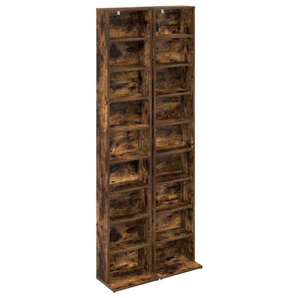CD kapp 2 tk Suitsutatud tamm 33 × 23,5 × 175 cm Tehispuit