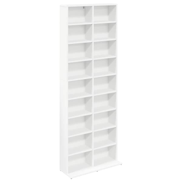 CD kapp Valge 65 × 23,5 × 175 cm Tehispuit