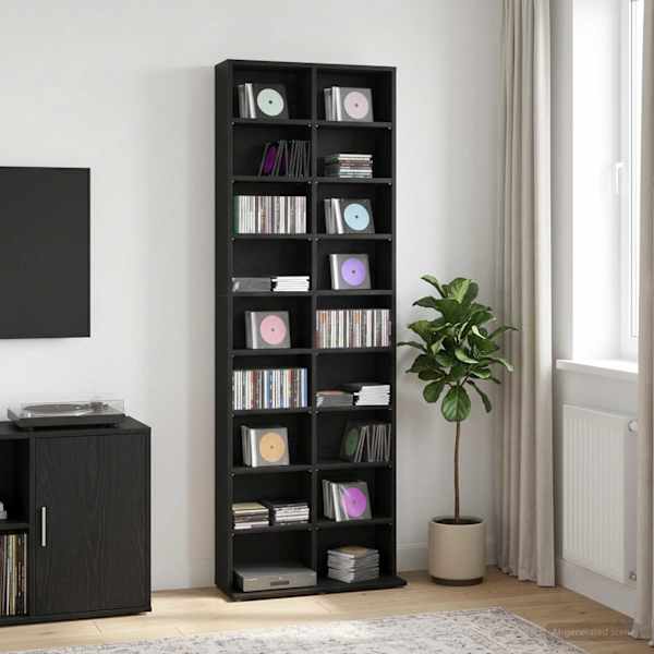 CD kapp Must tamm 65 × 23,5 × 175 cm Tehispuit