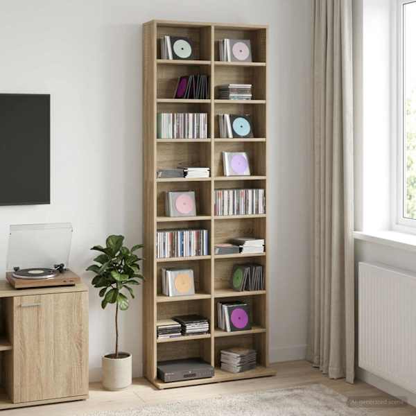CD kapp Sonoma tamm 65 × 23,5 × 175 cm Tehispuit