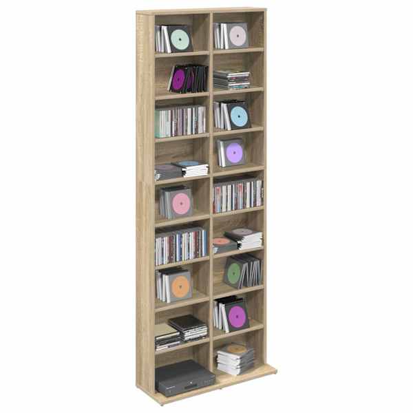 CD kapp Sonoma tamm 65 × 23,5 × 175 cm Tehispuit