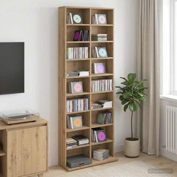 CD kapp Artisan tamm 65 × 23,5 × 175 cm Tehispuit