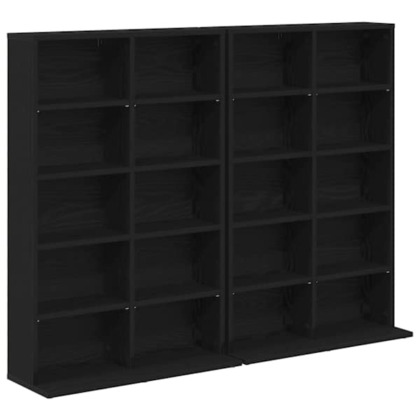 CD kapp 2 tk Must tamm 65 × 23,5 × 97,5 cm Tehispuit