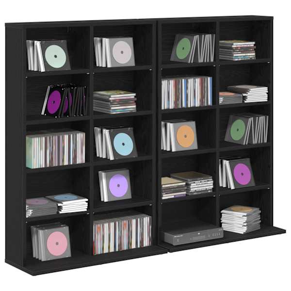 CD kapp 2 tk Must tamm 65 × 23,5 × 97,5 cm Tehispuit