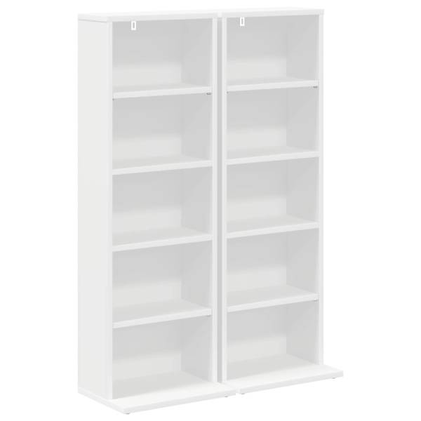 CD kapp 2 tk Valge 33 × 23,5 × 97,5 cm Tehispuit