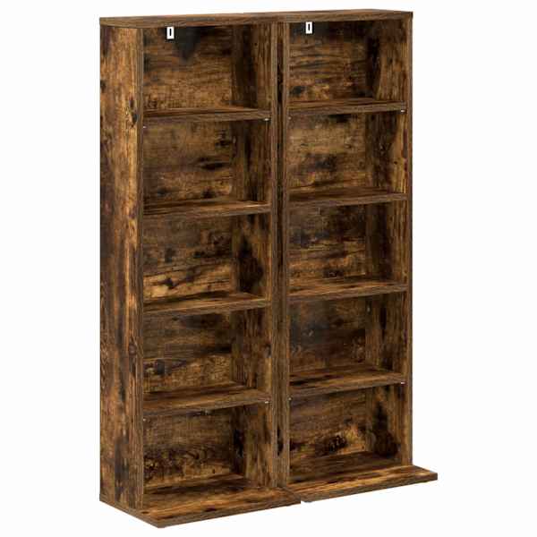 CD kapp 2 tk Suitsutatud tamm 33 × 23,5 × 97,5 cm Tehispuit
