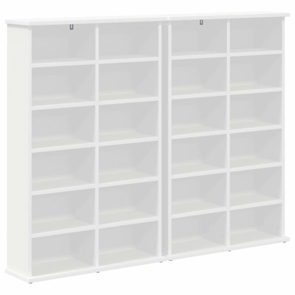 CD kapp 2 tk Valge 60 × 17 × 92 cm Tehispuit