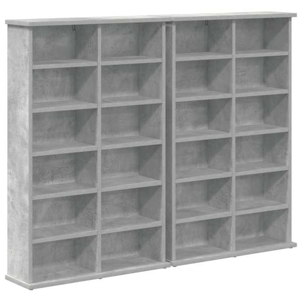 CD kapp 2 tk Betoonhall 60 × 17 × 92 cm Tehispuit