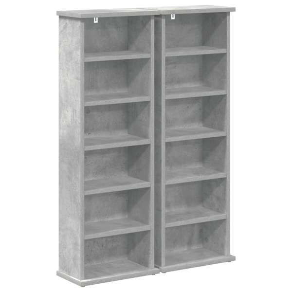 CD kapp 2 tk Betoonhall 60 × 17 × 92 cm Tehispuit