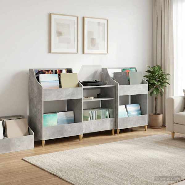 Meedia riiulite komplekt 3 tk Betoonhall 212 × 46 × 112 cm